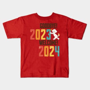 Goodbye 2023 Welcome 2024 Kids T-Shirt